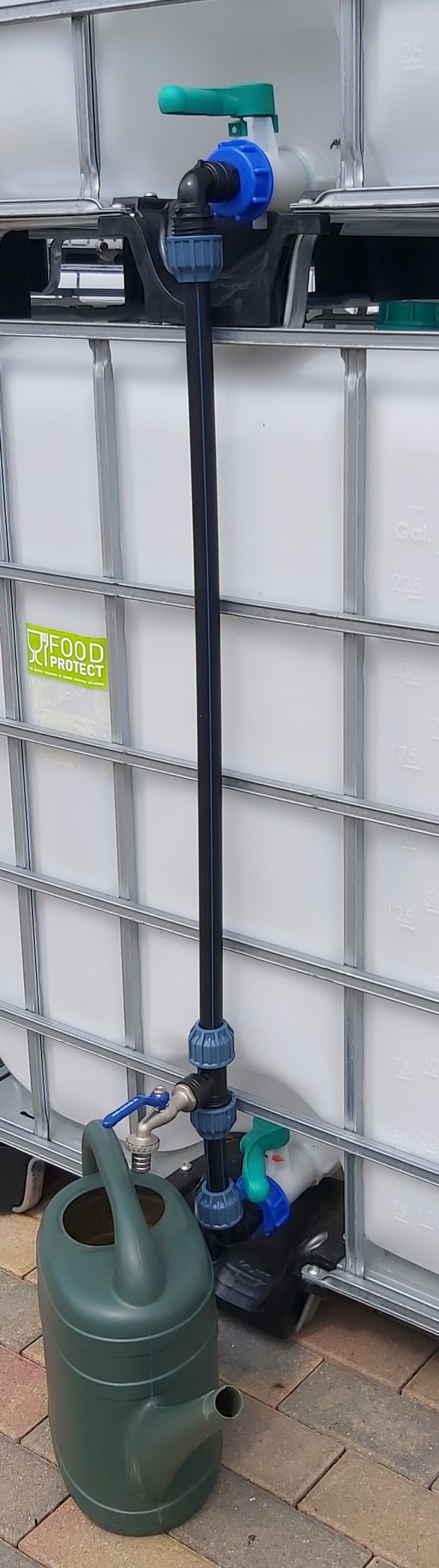 (Bild für) IBC Verbindungsset 2 Tanks übereinander stehend mit 1" Hahn und Entlüftung